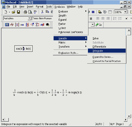 Математические задачи в пакете MathCAD 12