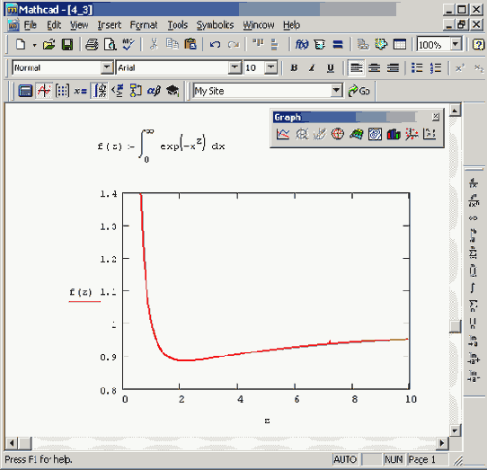 Математические задачи в пакете MathCAD 12