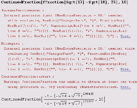    :  Continued Fraction 
