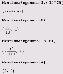  :  MantissaExponent 