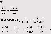    :  Numerator  Denominator 